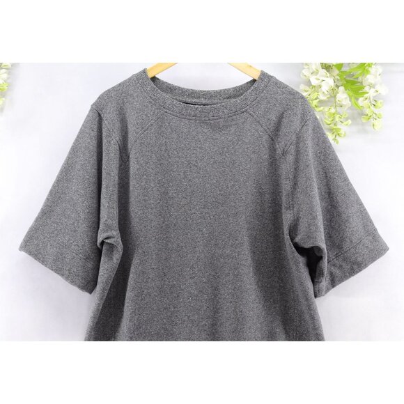 Lululemon Women's Split Short Sleeve Oversized Heathered Speckled Black Sz 6 - Picture 3 of 9